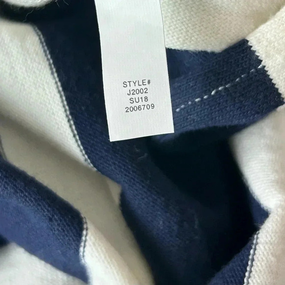 J Crew Women’s Rugby Knit Wrap Skirt Size S White/Navy Blue Stripe Side Tie EUC - Picture 10 of 11